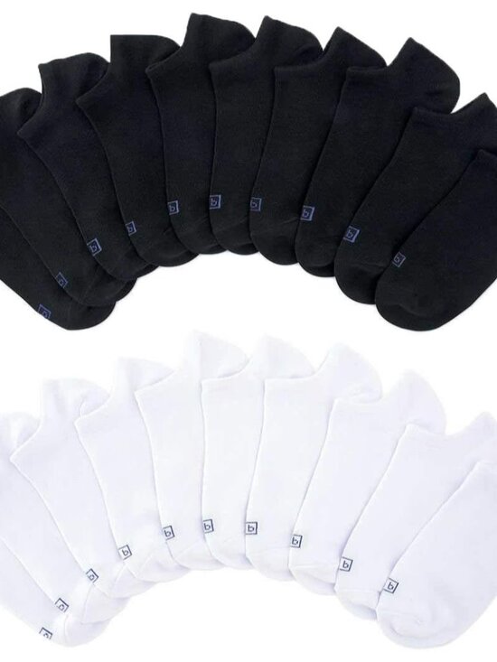 Other - Ladies' No Show Sock, 10-pair, Black/White, Size 4-10